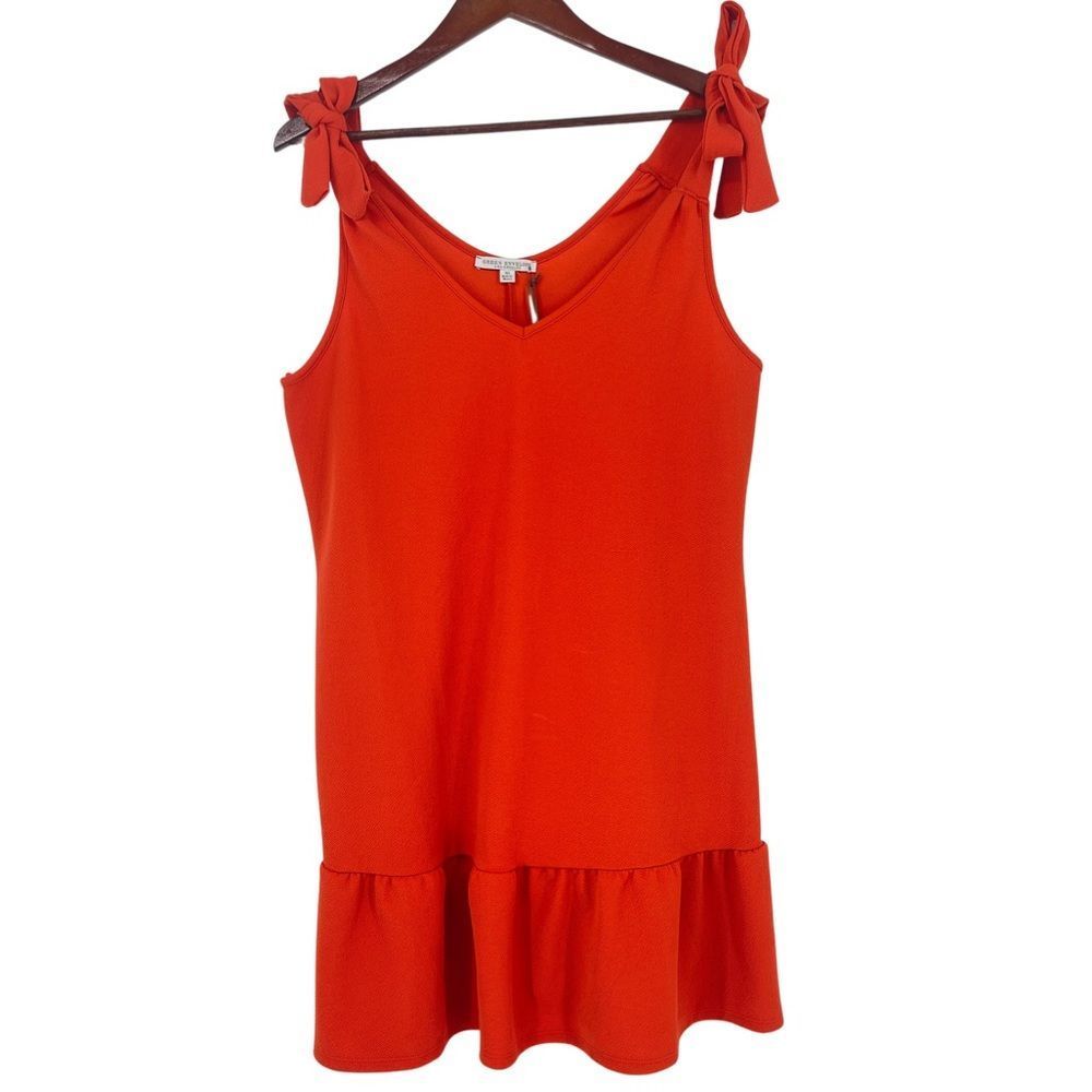 Green Envelope orange tie strap babydoll dress NWT